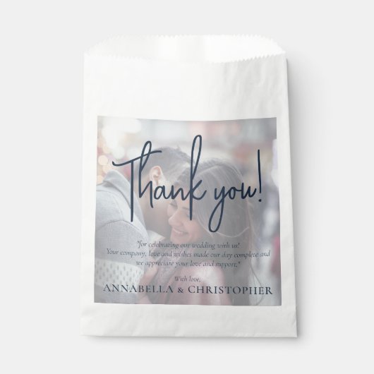 Unieke foto dankbrief voor trouwen bedankzakje (Voorkant)