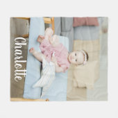 Unieke foto en tekst op maat fleece deken (Voorkant (Horizontaal))