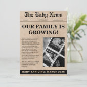 Unieke foto krant baby shower kaart (Staand voorkant)
