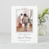 Unieke foto prettige kerst feestdagenkaart (Staand voorkant)