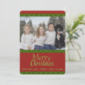Unieke Foto toevoegen Groene Rode Kerst Kaarten (Staand voorkant)