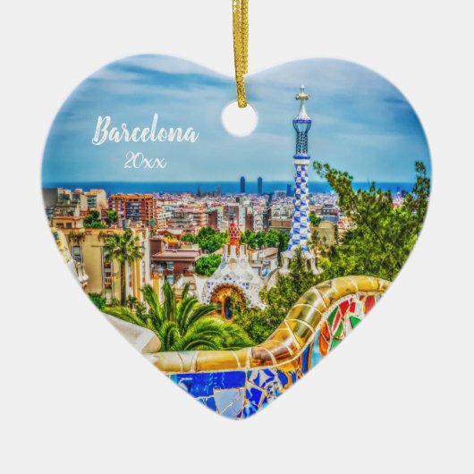 Unieke foto van Barcelona Modern Art Keramisch Ornament (Voorkant)