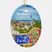 Unieke foto van Barcelona Modern Art Keramisch Ornament (Achterkant)