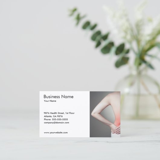 Unieke foto van de vrouwelijke achterdokter visitekaartje (Staand voorkant)