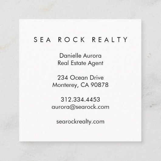 Unieke foto van Estate Agent Rocks Ocean Beach Vierkante Visitekaartje (Achterkant)