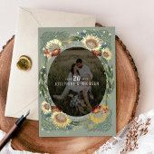 Unieke foto van kettingbloemen waarop de datum Gol Folie Uitnodiging