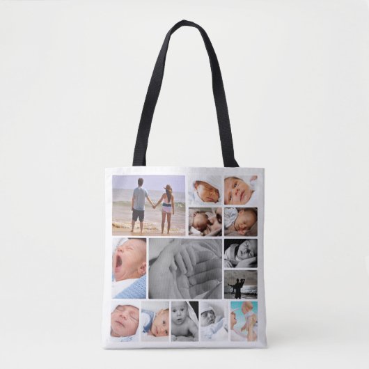 Unieke fotocollage gepersonaliseerd tote bag (Voorkant)