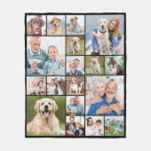 Unieke fotocollage Personaliseer Modern 18 Afbeeld Fleece Deken (Voorkant)