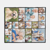 Unieke fotocollage Personaliseer Modern 18 Afbeeld Fleece Deken (Voorkant (Horizontaal))