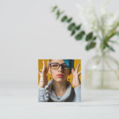 Unieke Fotografie Professionele Foto QR Code Vierkante Visitekaartje (Staand voorkant)