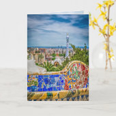 Unieke fotografische moderne kunst van Barcelona Kaart (Gele Bloem)