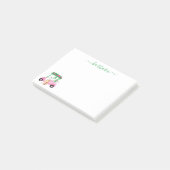 Unieke Fun Golf Gal Cart Monogram Naam Post-it® Notes (Schuin)