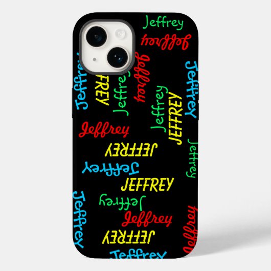 Unieke Fun Herhalingsnamen op zwart, speciaal gepe Case-Mate iPhone Case (Achterkant)