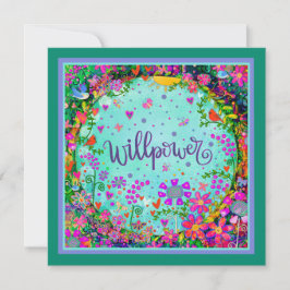Unieke Fun Whimsical Birds Floral Wilskracht Kaart