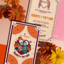 Unieke Funky Gothic Tarot Kaart huwelijksuitnodigi