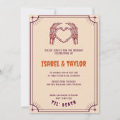 Unieke Funky Gothic Tarot Kaart huwelijksuitnodigi (Achterkant)