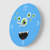 Unieke Funny Crazy Cute Blue Monster Grote Klok (Hoek)
