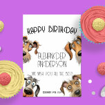 Unieke Funny Dog Happy Birthday Kaart<br><div class="desc">Unique Funny Dog Party Happy Birthday - , Hondenliefhebber Thema De Unique Funny Dog Party Happy Birthday is de perfecte oplossing voor iedereen die op zoek is naar een unieke Happy Birthday Kaart voor hun speciale evenement. Deze aanpasbare Thank You Card heeft vier grappige en eigenzinnige hondenillustraties die vanaf de...</div>