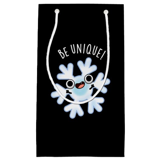 Unieke Funny Snowflake Pun Dark BG Klein Cadeauzakje (Voorkant)