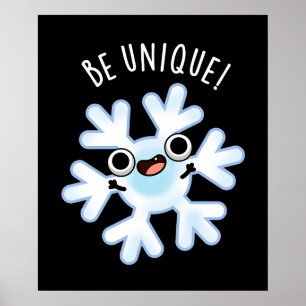 Unieke Funny Snowflake Pun Dark BG Poster