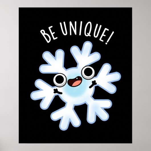 Unieke Funny Snowflake Pun Dark BG Poster (Voorkant)