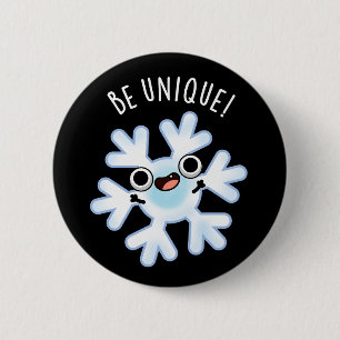Unieke Funny Snowflake Pun Dark BG Ronde Button 5,7 Cm