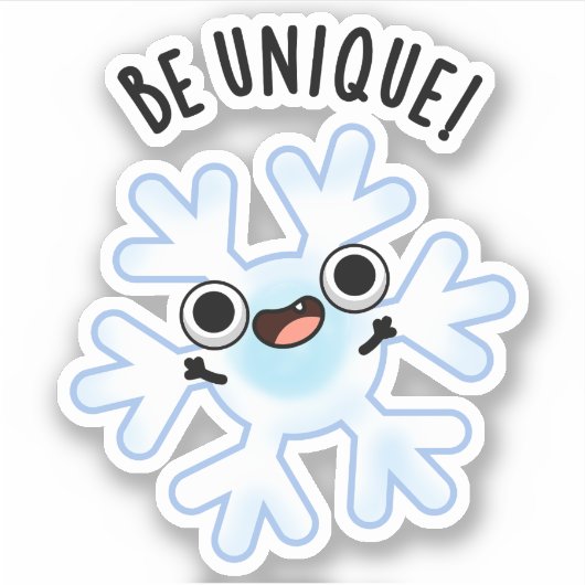 Unieke Funny Snowflake Pun Sticker (Voorkant)