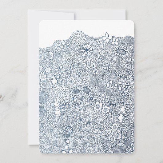 Unieke Garden Scene Artiest Verjaardag Navy Blue Kaart (Achterkant)