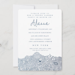 Unieke Garden Scene Artiest Verjaardag Navy Blue Kaart