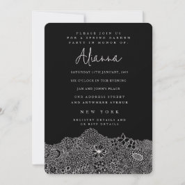 Unieke Garden Scene Artiest Verjaardag Zwart Wit Kaart