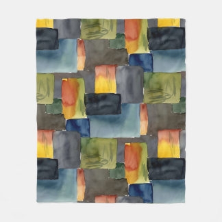 Unieke geblokte kleuren naadloos patroon fleece deken