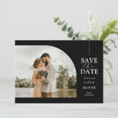 Unieke gebogen fotokaart Sla de datum op - Zwart Kaart (Staand voorkant)