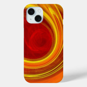 Unieke geel marmeren zonnestralen laserlijnen ombr iPhone 15 case