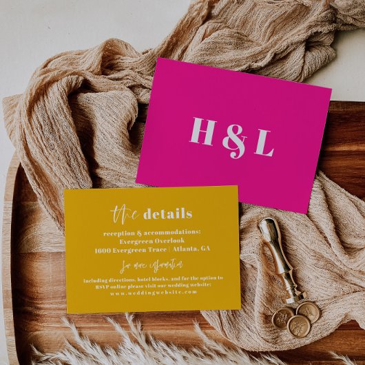 Unieke geel vet bruiloft details Kaart