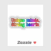 Unieke geesten, sterke harten Rainbow Neurodiversi Sticker (Vel)