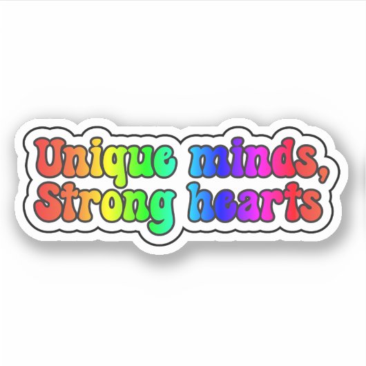 Unieke geesten, sterke harten Rainbow Neurodiversi Sticker (Voorkant)