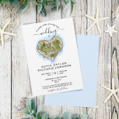 Unieke geïllustreerde bestemming Trouwkaart Reizen Kaart