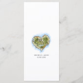 Unieke geïllustreerde bestemming Trouwkaart Reizen Menu (Achterkant)