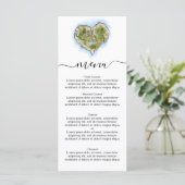 Unieke geïllustreerde bestemming Trouwkaart Reizen Menu (Staand voorkant)