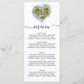 Unieke geïllustreerde bestemming Trouwkaart Reizen Menu (Voorkant)