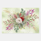 Unieke  geïnspireerde kerstbloem inpakpapier vel (Voorkant 3)