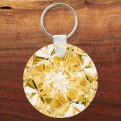 Unieke Gele Diamant Aangepaste Naam Modern Sleutelhanger (Voorkant)