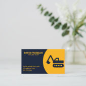 Unieke Gele en Blauwe Excavator Constructie Visitekaartje (Staand voorkant)