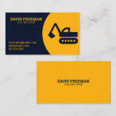 Unieke Gele en Blauwe Excavator Constructie Visitekaartje (Voorkant / Achterkant)