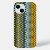 Unieke Gele en Blauwe Wavy Stripes Case-Mate iPhone Case (Achterkant)