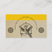Unieke gele goudvogel visitekaartje (Achterkant)