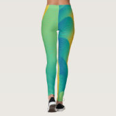 Unieke Gele Leggings met Abstract Design (Achterkant)