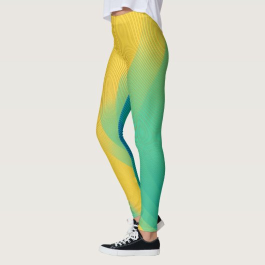 Unieke Gele Leggings met Abstract Design (Links)