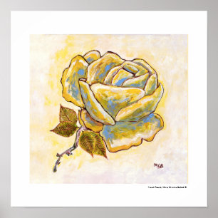 Unieke Gele Rose Bloem Bloemen Zuid-Frankrijk Poster