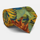 Unieke gele zonnebloem stropdas (Opgerold)